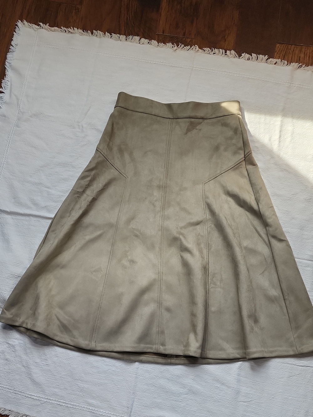 Ann Taylor A-Line Skirt in Taupe